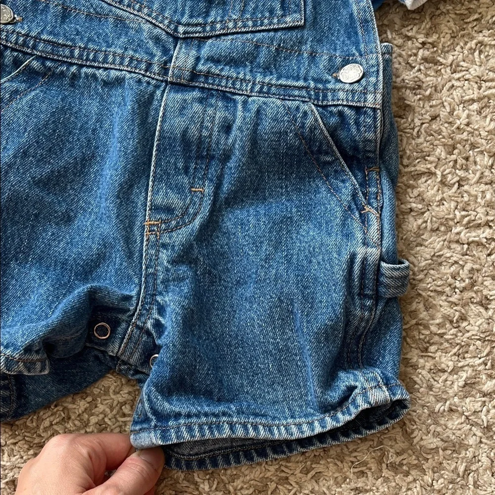 Vintage OshKosh B'gosh Short Sleeve Polo & Denim Shortalls - Size 6-9 Months